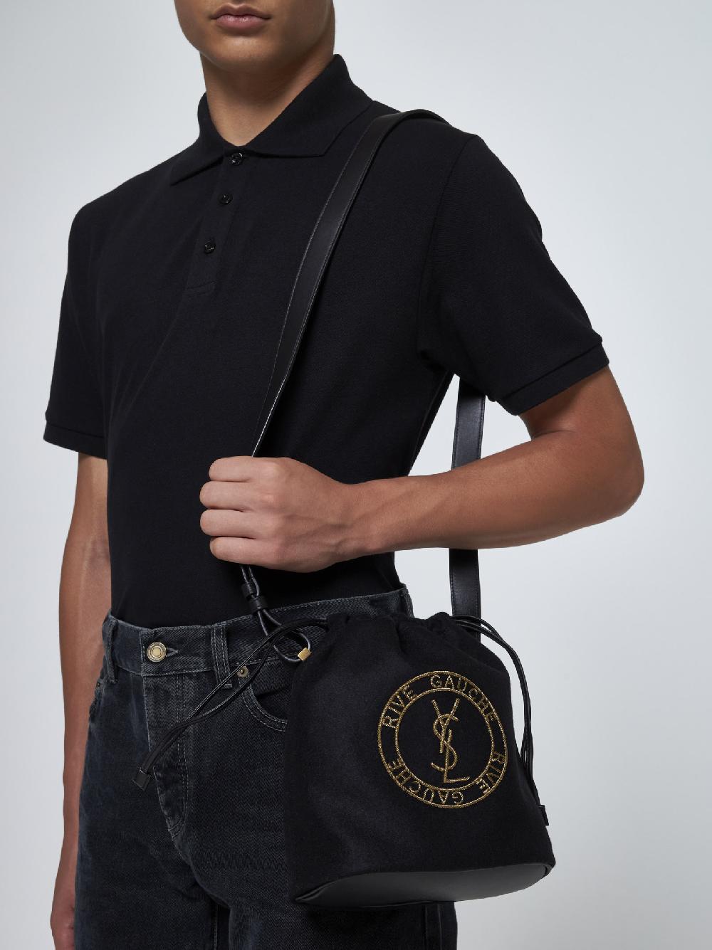 SAINT LAURENT Borsa a secchiello Stamp in lana Prezzo Ridotto