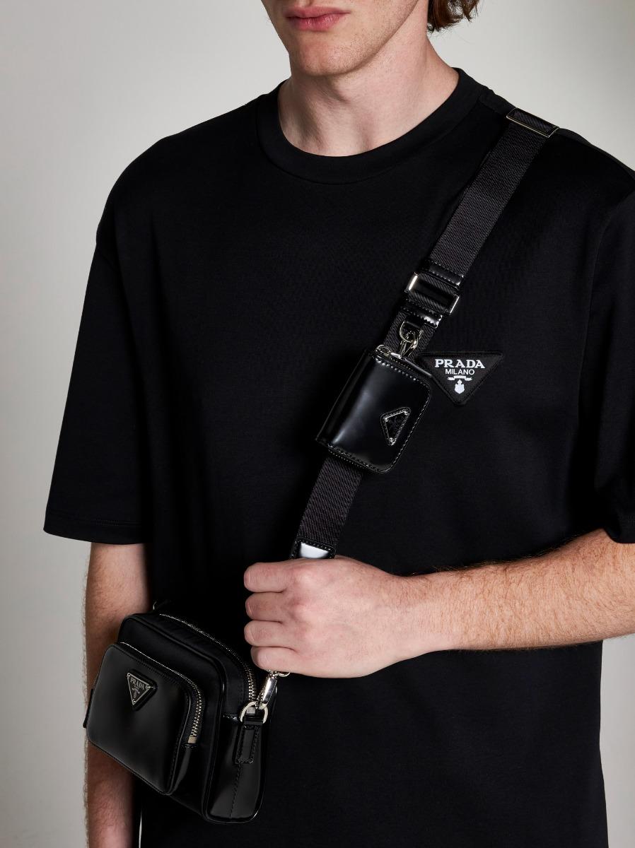 PRADA Borsa a tracolla in Re-Nylon e pelle Economico