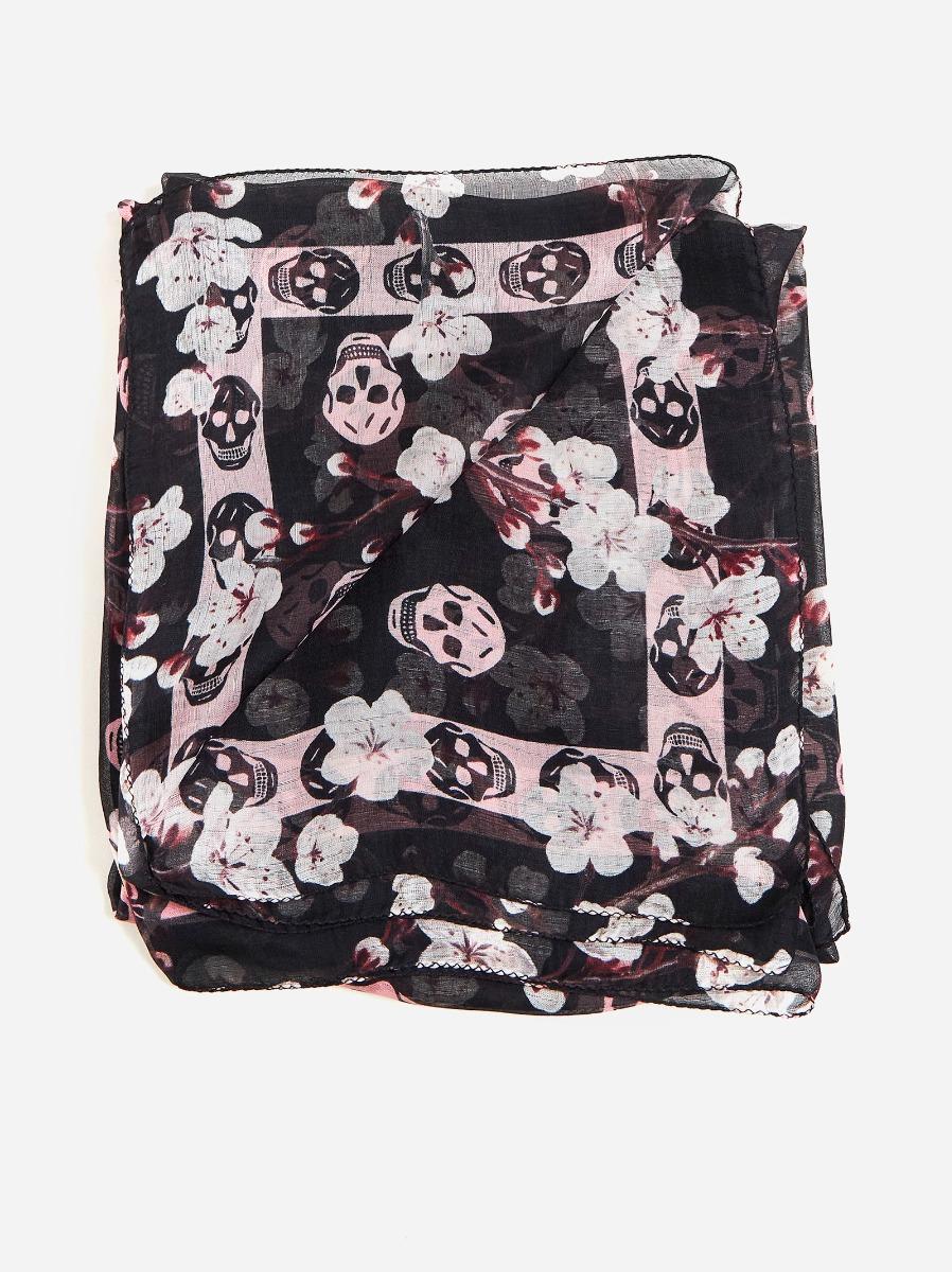 ALEXANDER MCQUEEN Foulard Skull & Blossom in seta In Vendita