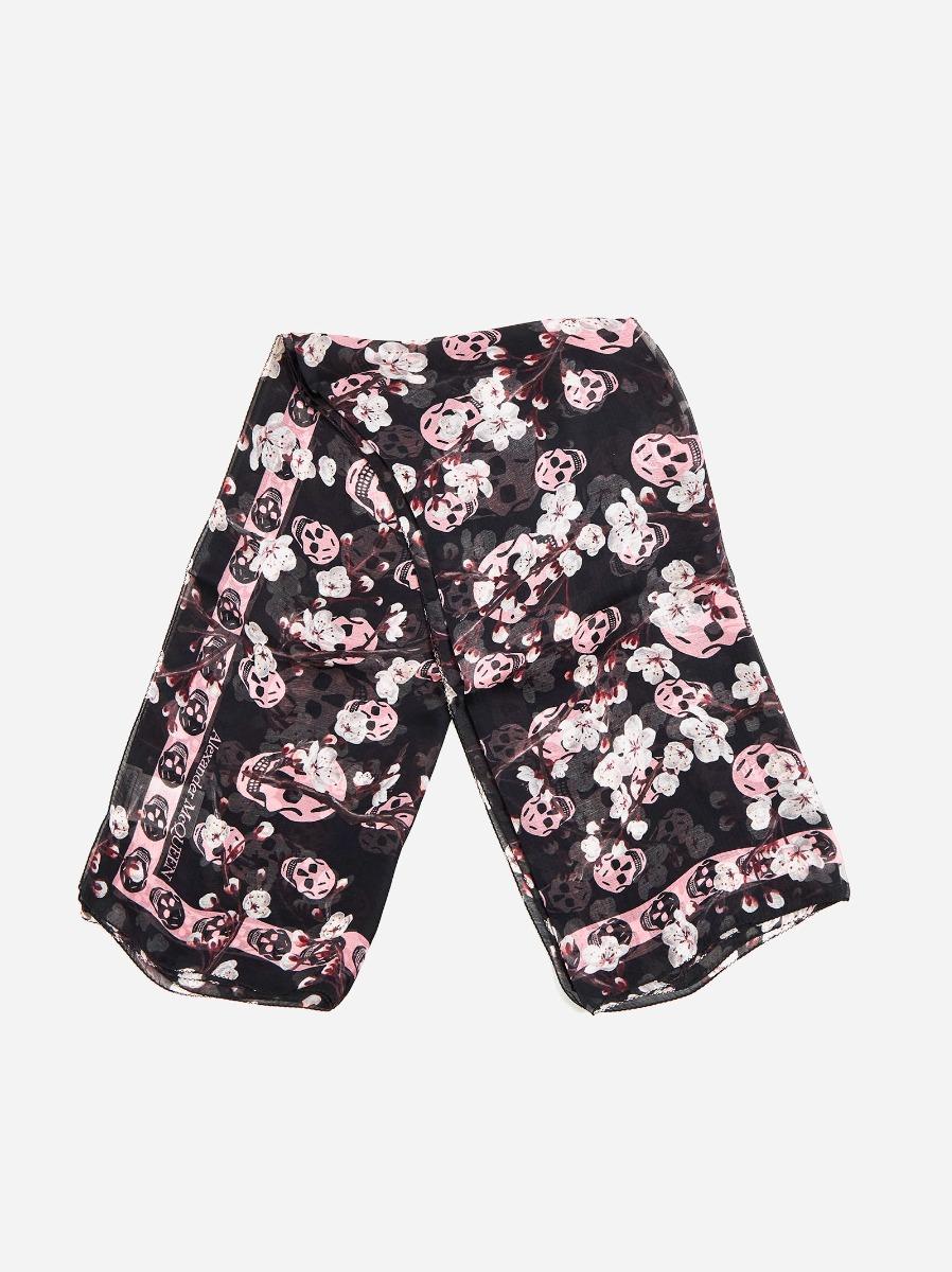 ALEXANDER MCQUEEN Foulard Skull & Blossom in seta In Vendita