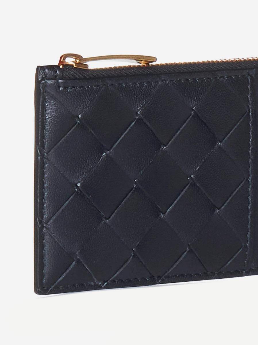 BOTTEGA VENETA Portacarte con zip in pelle Intrecciato Nuovo
