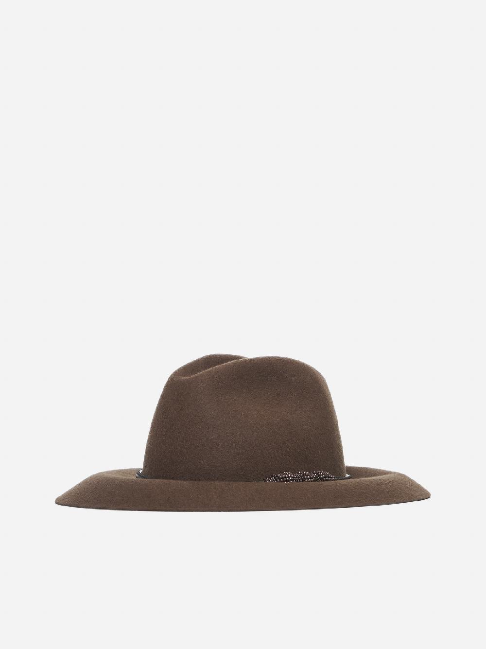 BRUNELLO CUCINELLI Cappello fedora in feltro Spedizione Gratuita