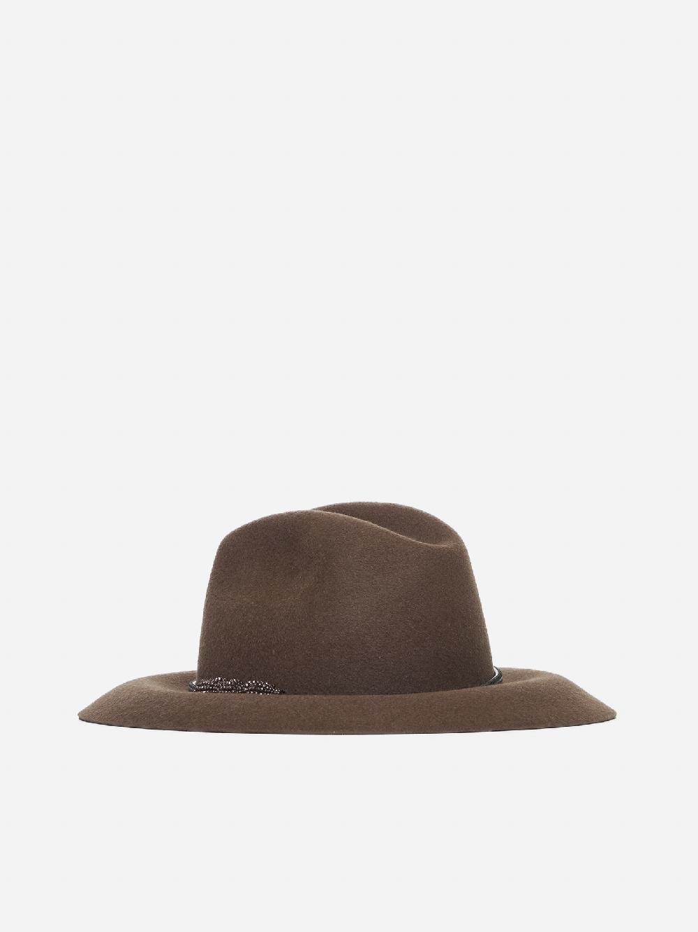 BRUNELLO CUCINELLI Cappello fedora in feltro Spedizione Gratuita