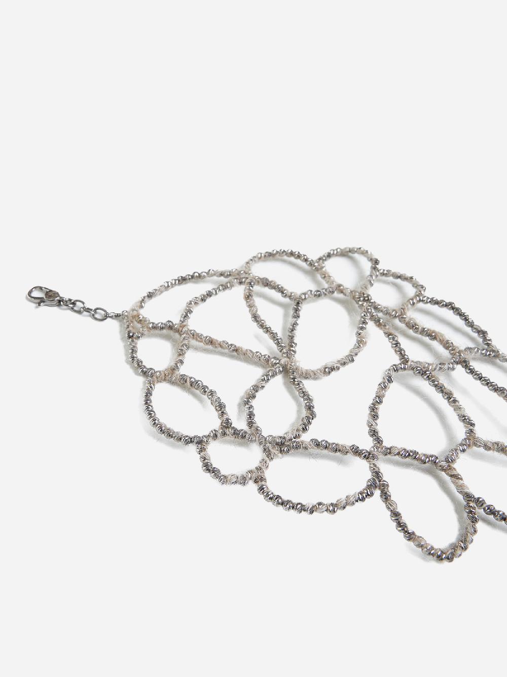 BRUNELLO CUCINELLI Bracciale Ramage in argento e mohair Shopping Online