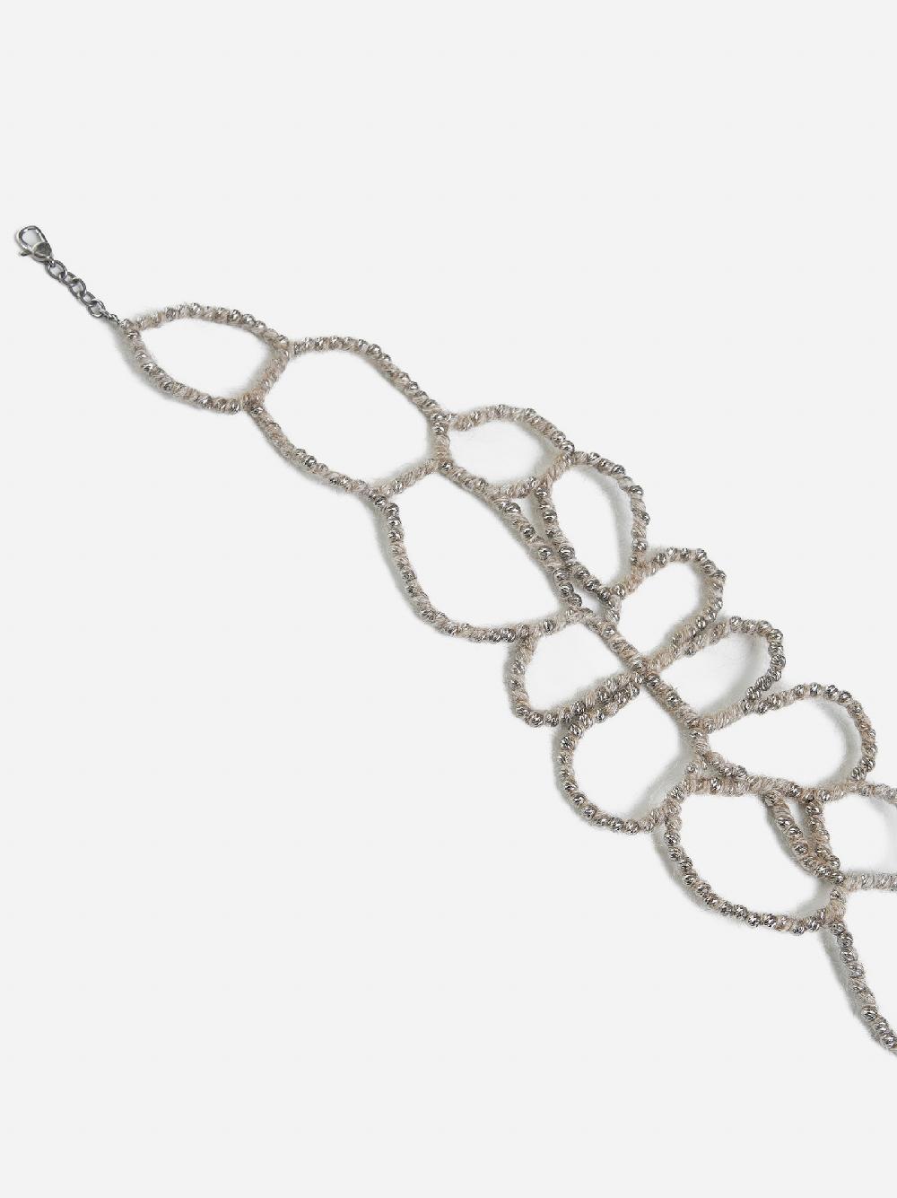 BRUNELLO CUCINELLI Choker Ramage in argento e mohair Prezzo Ridotto