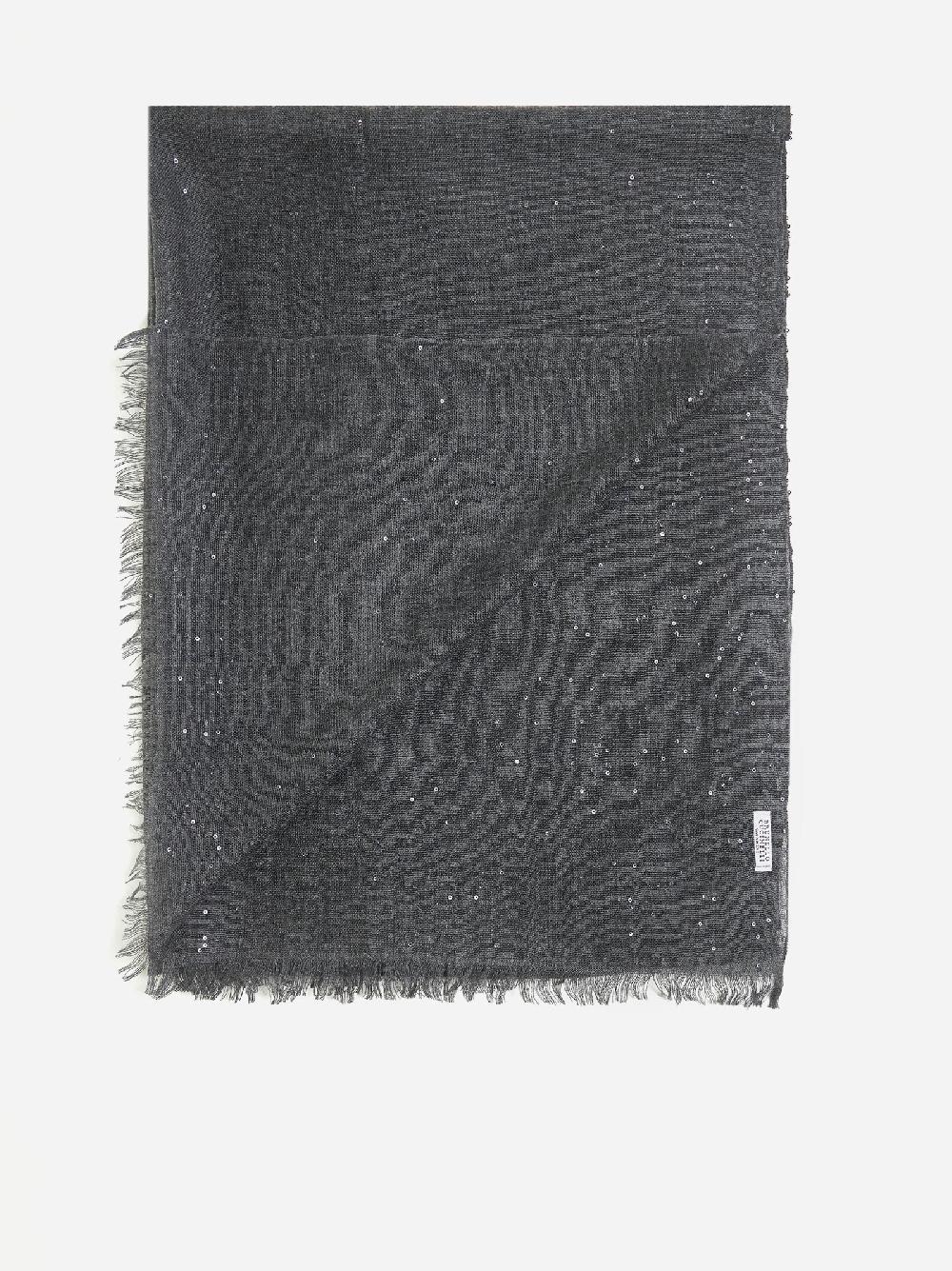 BRUNELLO CUCINELLI Sciarpa in cashmere e seta con paillettes Sottocosto