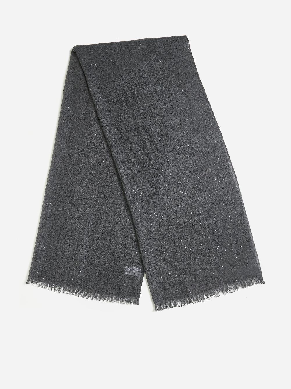 BRUNELLO CUCINELLI Sciarpa in cashmere e seta con paillettes Sottocosto