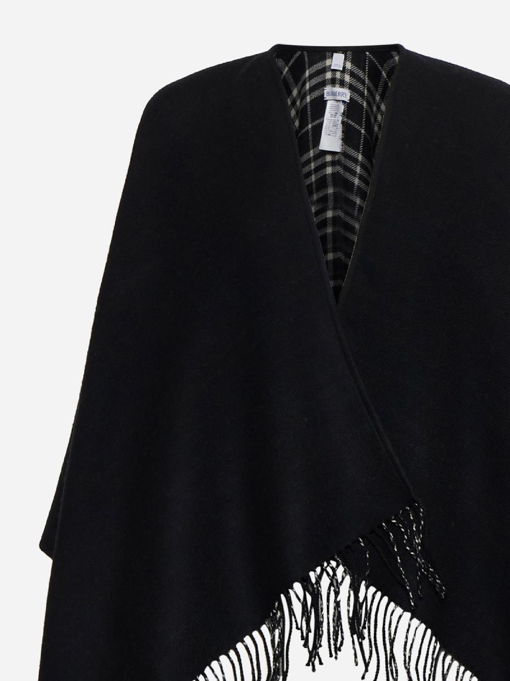 BURBERRY Mantella reversibile in lana Check nera Hotsell