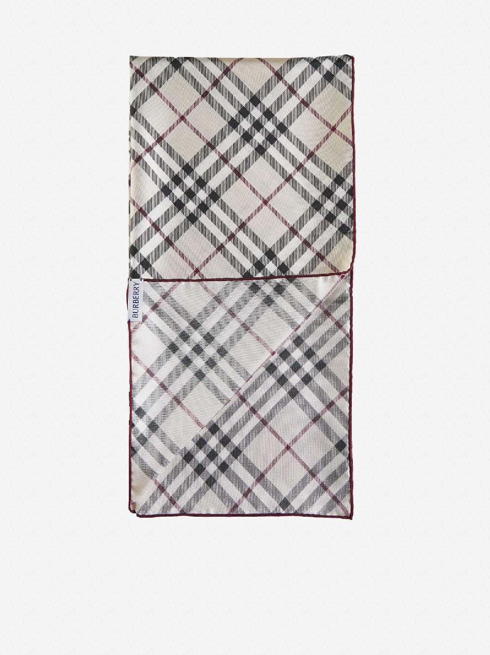 BURBERRY Foulard in twill di seta Check beige Vendita Calda