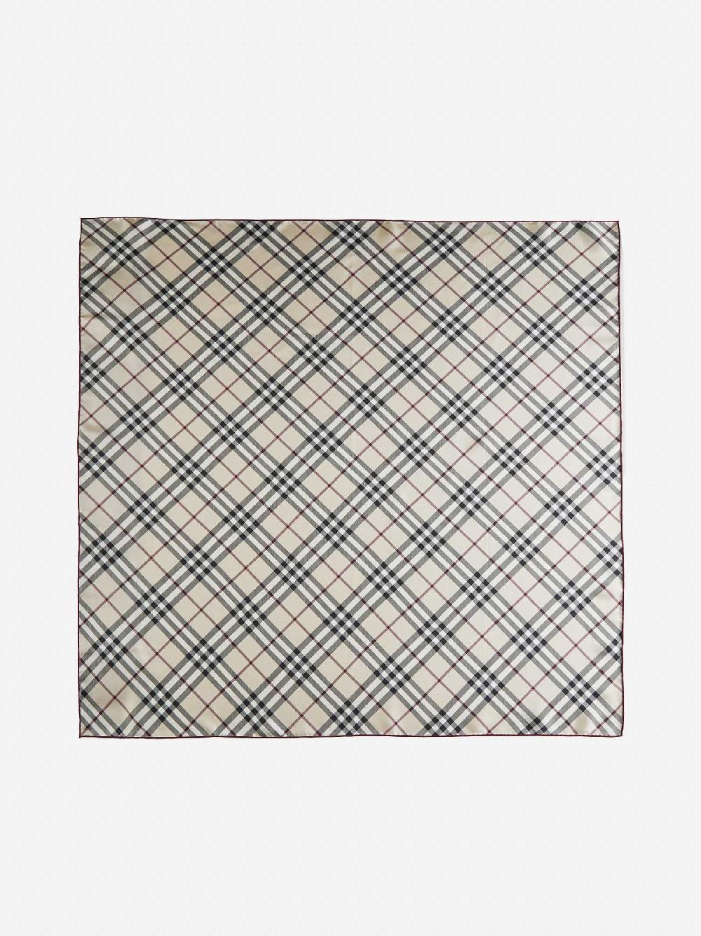 BURBERRY Foulard in twill di seta Check beige Vendita Calda