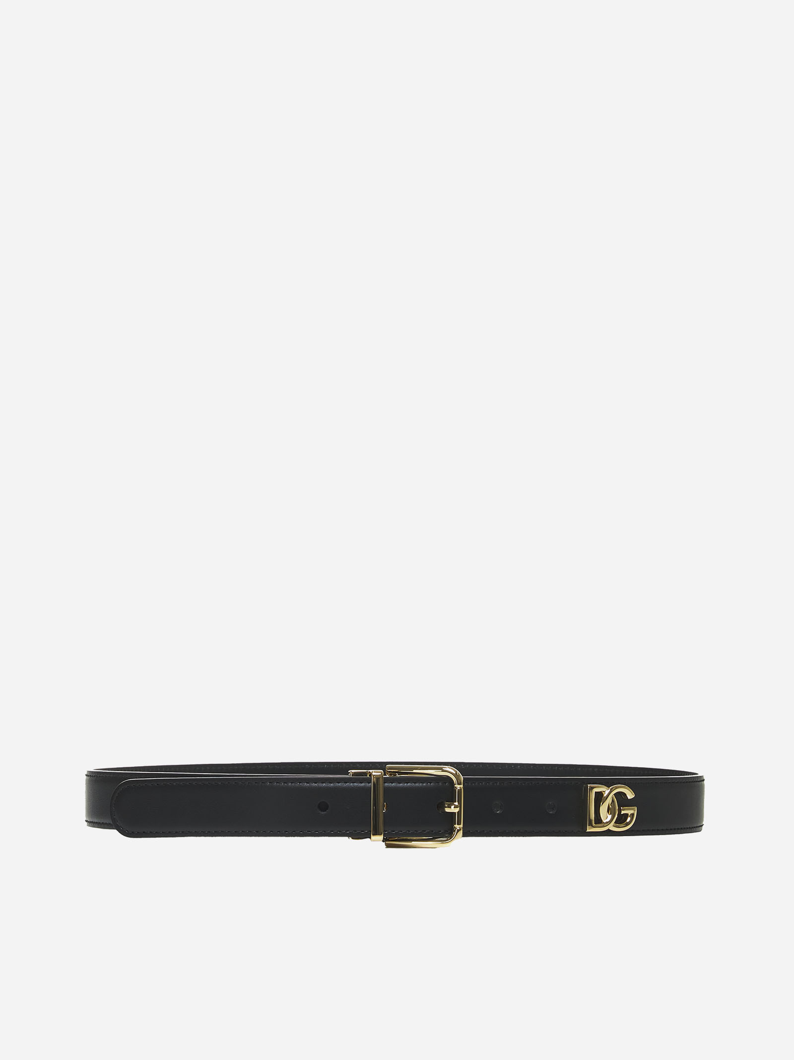 DOLCE & GABBANA Cintura in pelle con placca DG