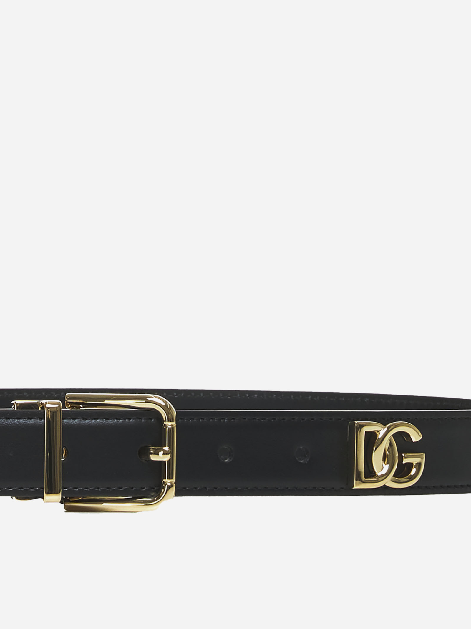 DOLCE & GABBANA Cintura in pelle con placca DG 2025