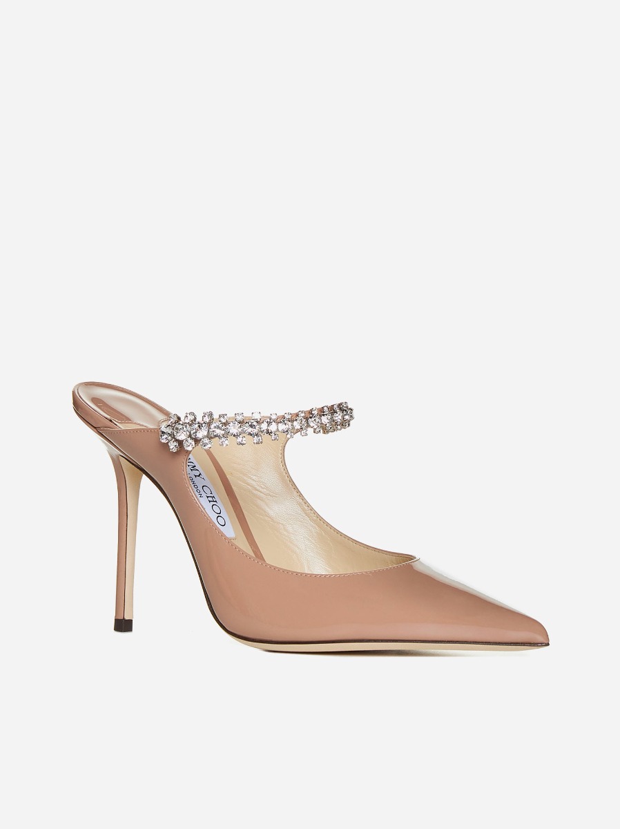 JIMMY CHOO Mules Bing in vernice con cristalli Qualità
