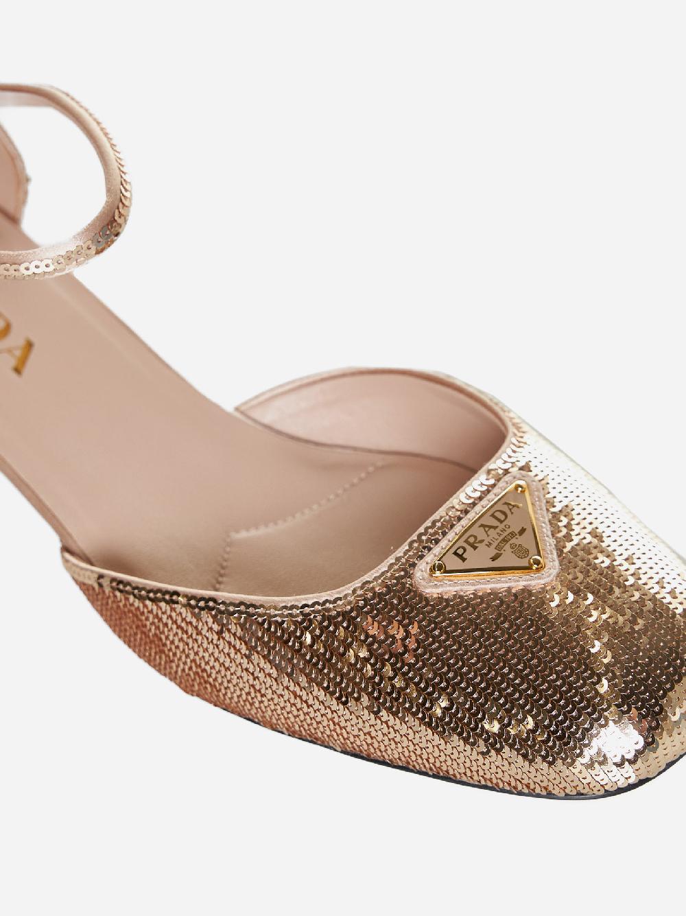 PRADA Decollete’ Mary Jane in paillettes Soddisfazione Garantita