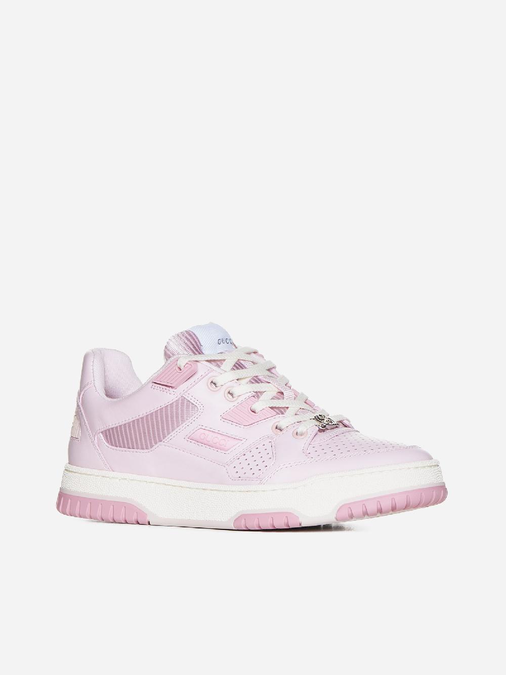 Sneakers in pelle e tessuto Consegna Veloce