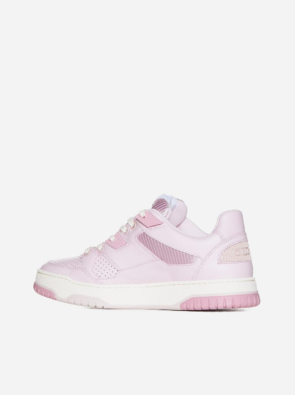 Sneakers in pelle e tessuto Consegna Veloce