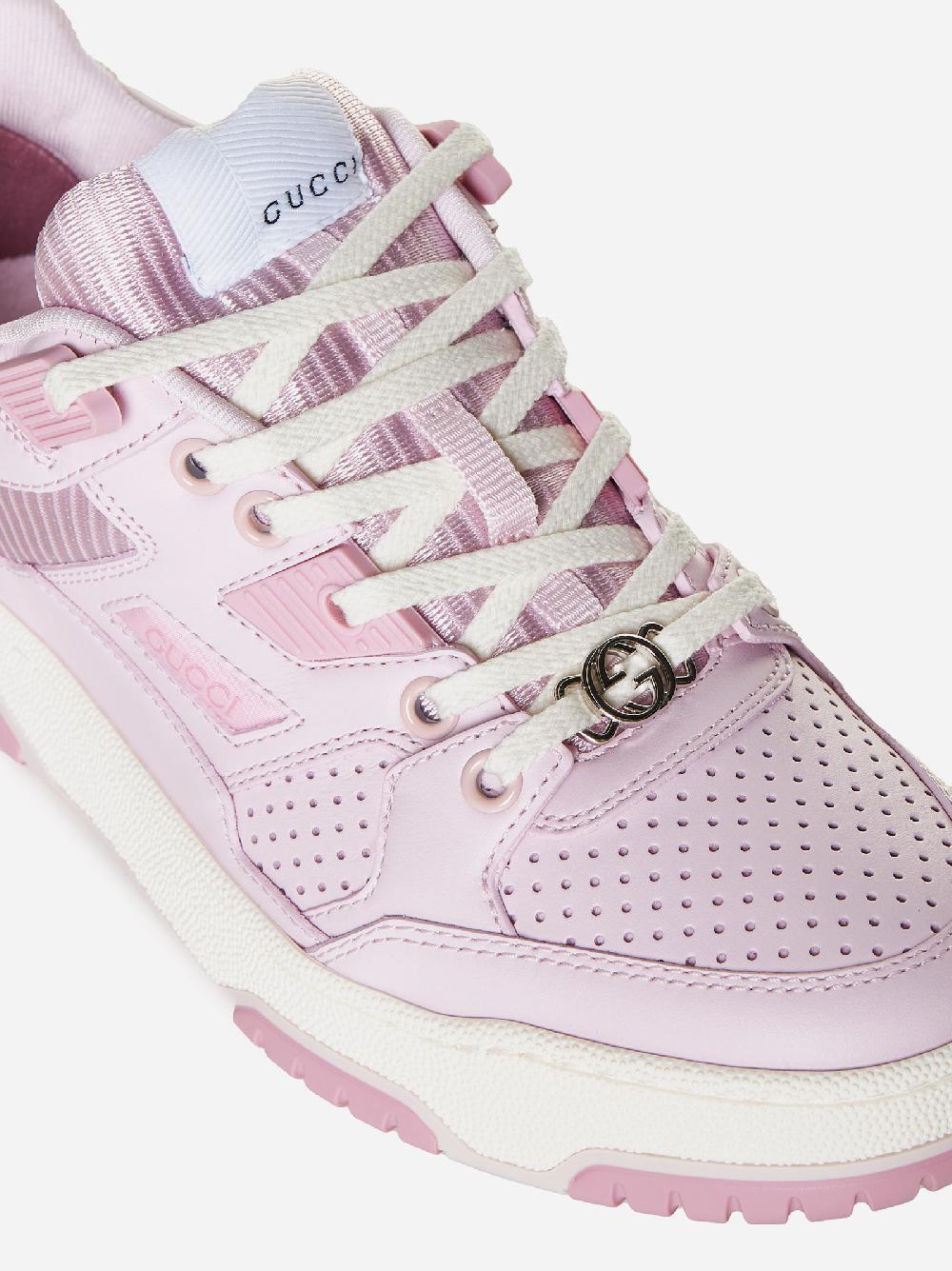 Sneakers in pelle e tessuto Consegna Veloce