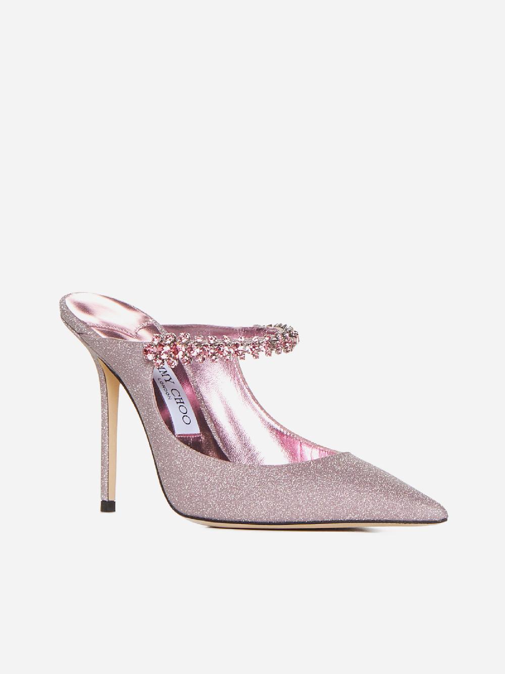 JIMMY CHOO Mules Bing in tessuto con cristalli Presa