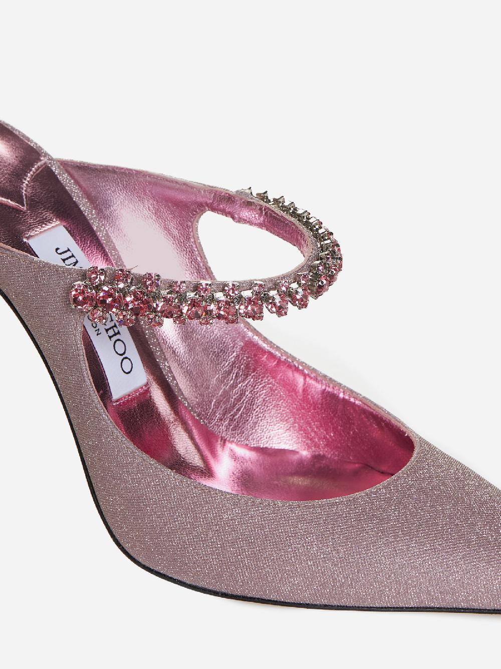 JIMMY CHOO Mules Bing in tessuto con cristalli Presa