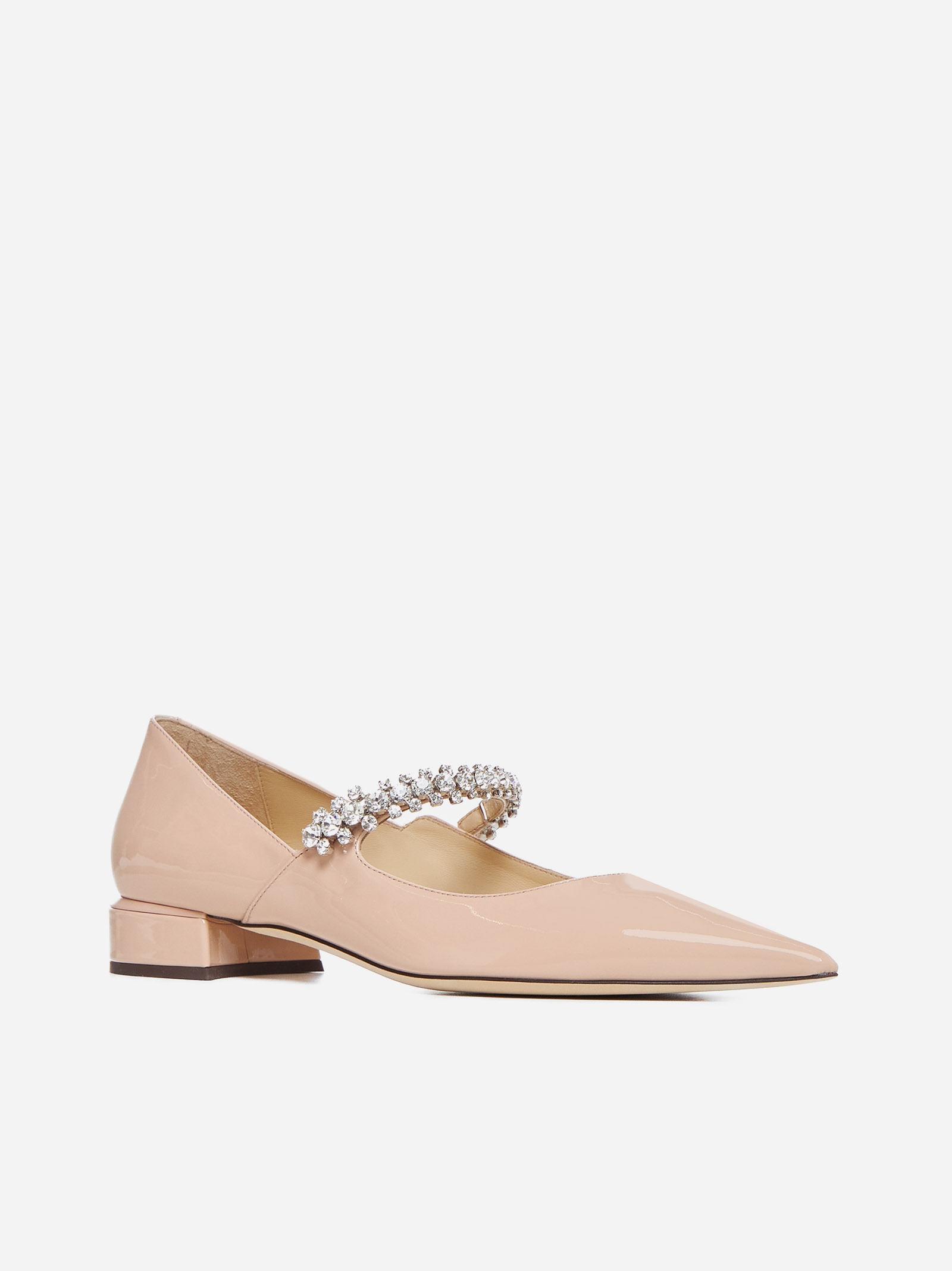 JIMMY CHOO Decollete’ flat Bing in vernice con cristalli I Più Venduti