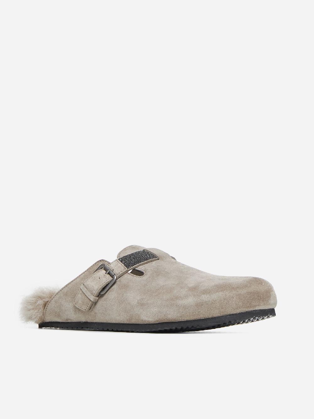 BRUNELLO CUCINELLI Mules in pelle scamosciata Nuovo