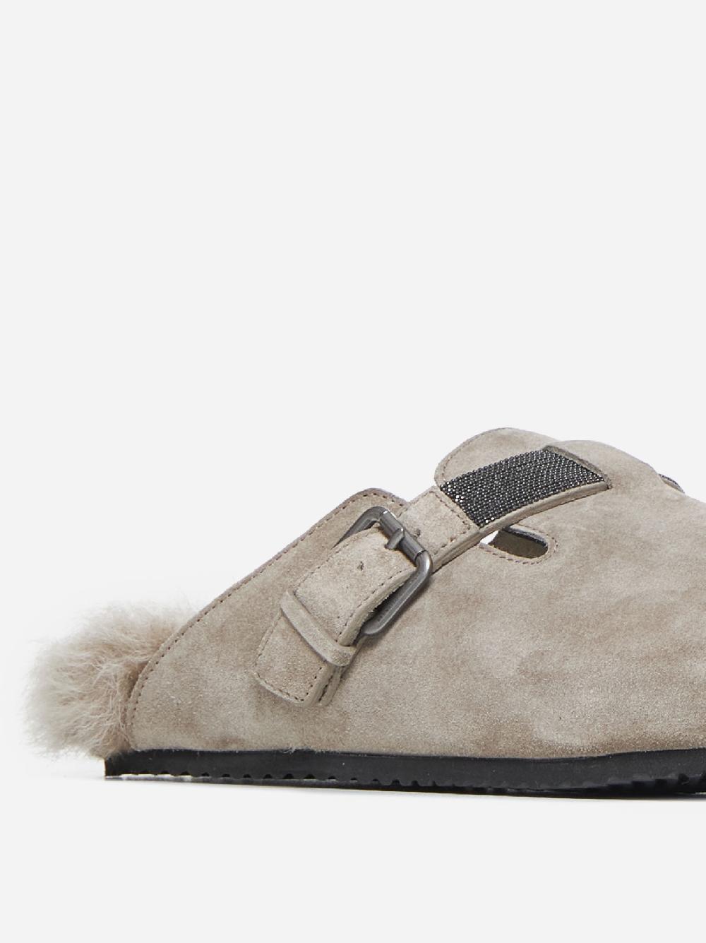 BRUNELLO CUCINELLI Mules in pelle scamosciata Nuovo