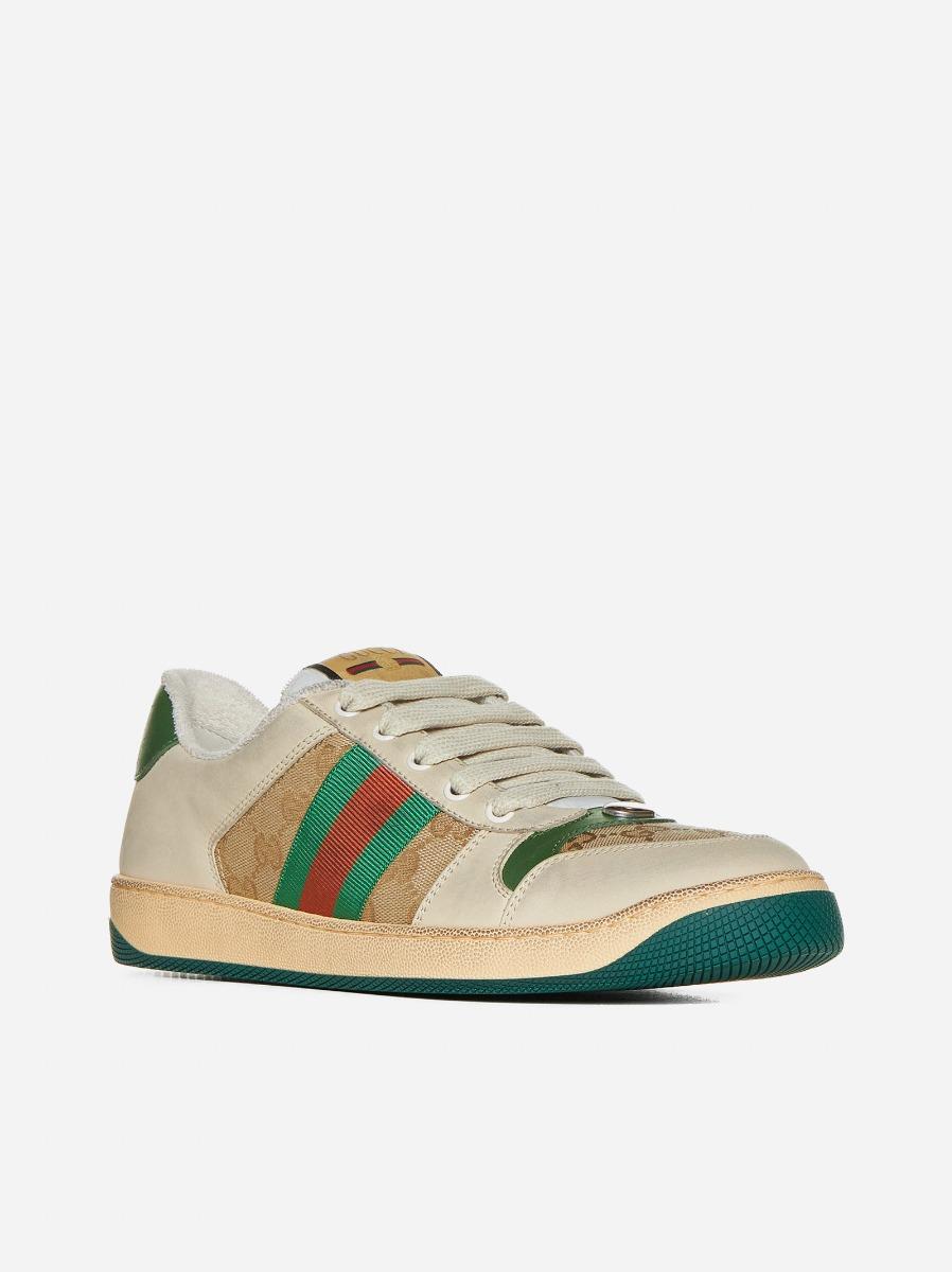 GUCCI Sneakers Screener in pelle e tessuto GG Acquista Ora