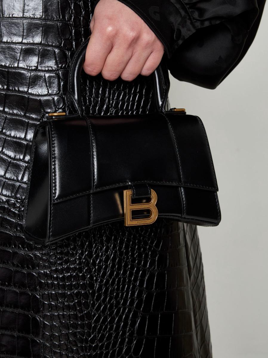 BALENCIAGA Borsa Hourglass XS in pelle In Vendita