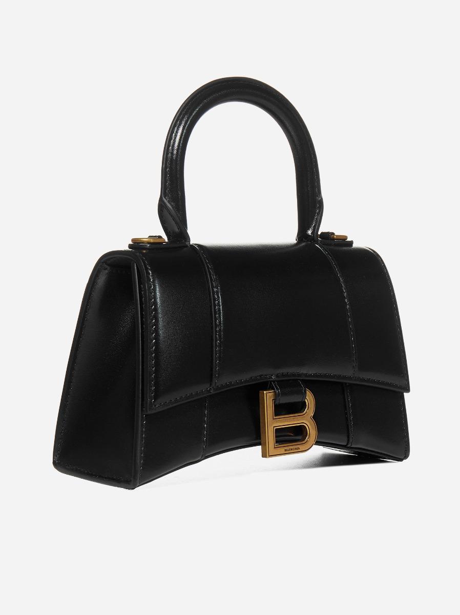 BALENCIAGA Borsa Hourglass XS in pelle In Vendita