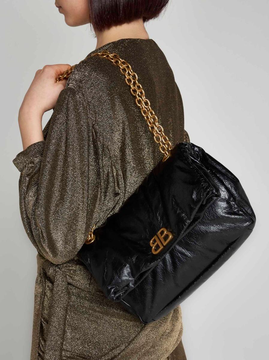 BALENCIAGA Borsa Monaco piccola in pelle Nuova