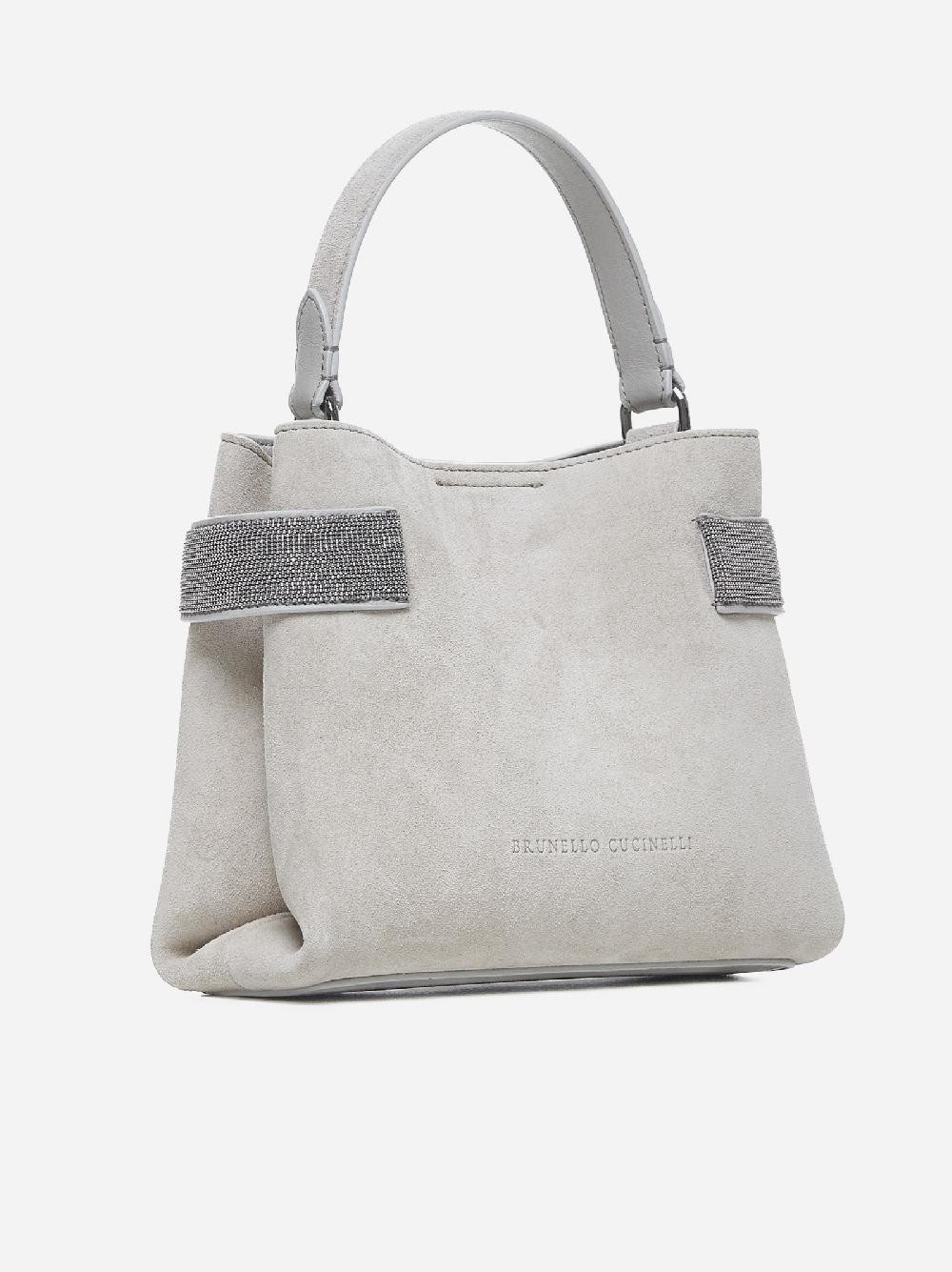 BRUNELLO CUCINELLI Borsa Essence piccola in suede Vendita