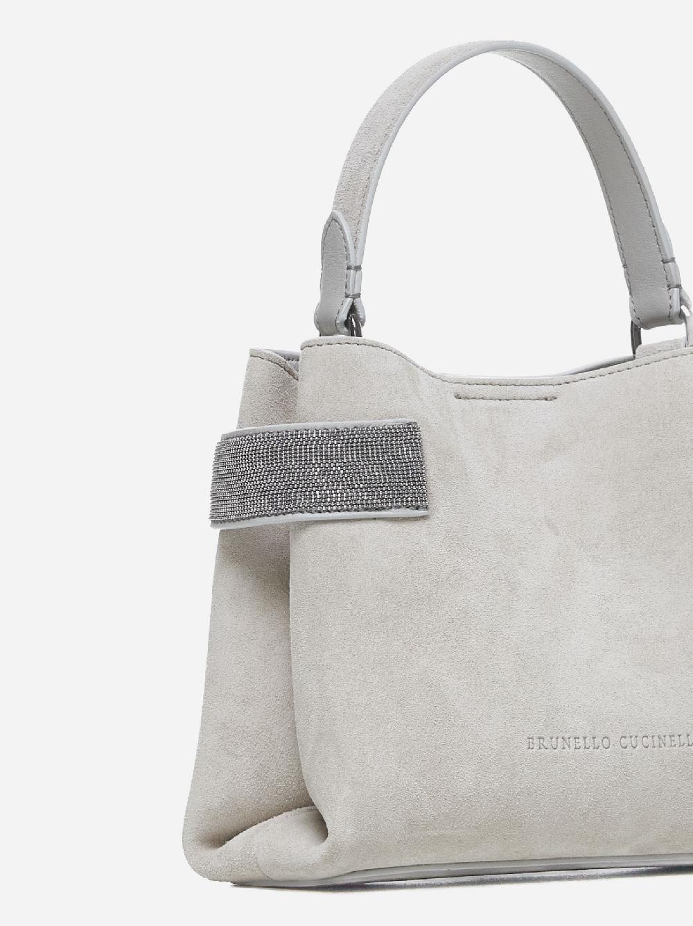 BRUNELLO CUCINELLI Borsa Essence piccola in suede Vendita