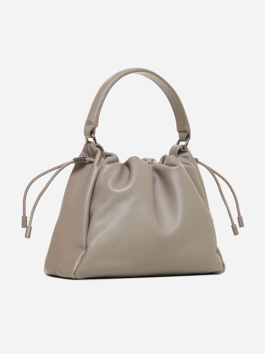 BRUNELLO CUCINELLI Borsa a secchiello piccola in pelle Promozione Limitata