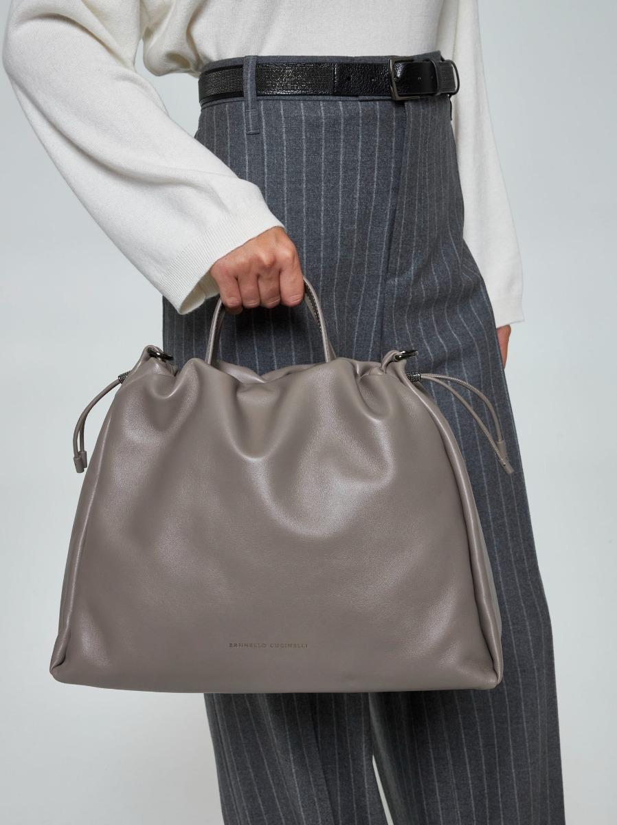 BRUNELLO CUCINELLI Borsa a secchiello grande in pelle Shopping Online