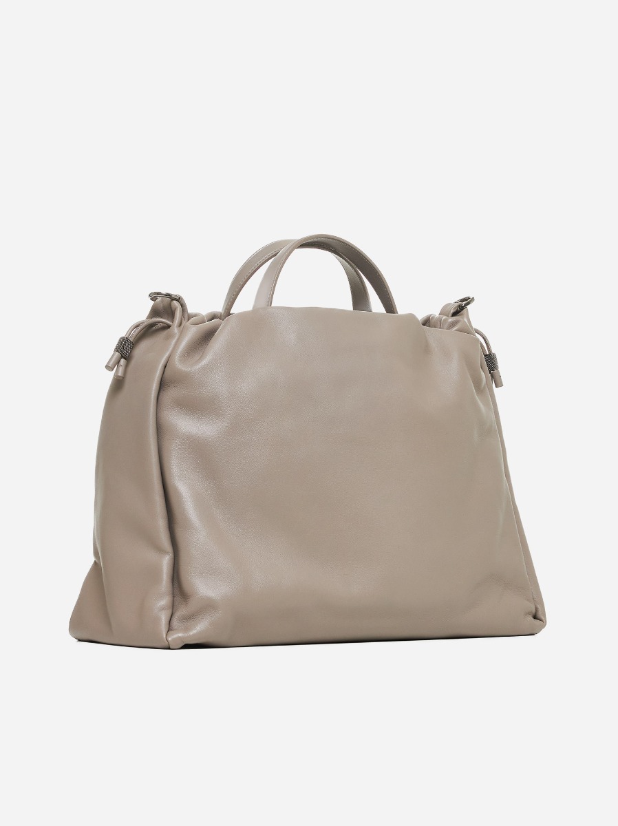 BRUNELLO CUCINELLI Borsa a secchiello grande in pelle Shopping Online