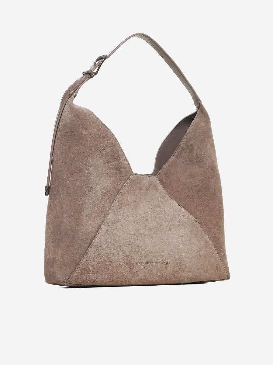 BRUNELLO CUCINELLI Borsa hobo in suede Sconto