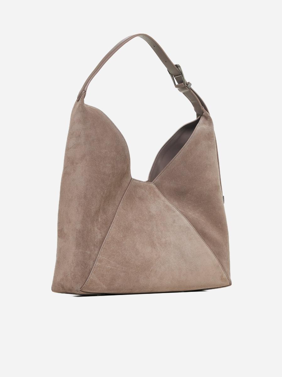 BRUNELLO CUCINELLI Borsa hobo in suede Sconto