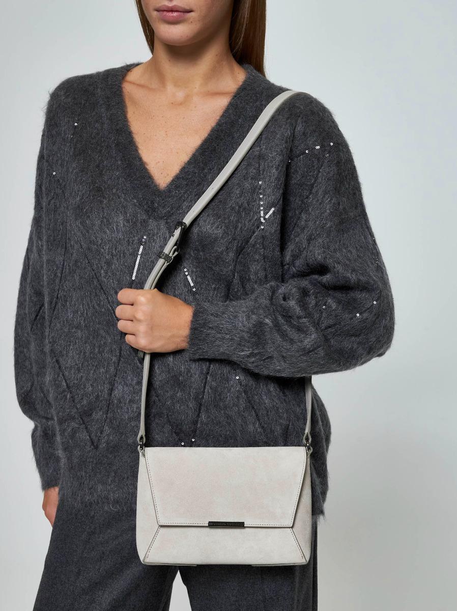 BRUNELLO CUCINELLI Borsa a tracolla in suede Outlet