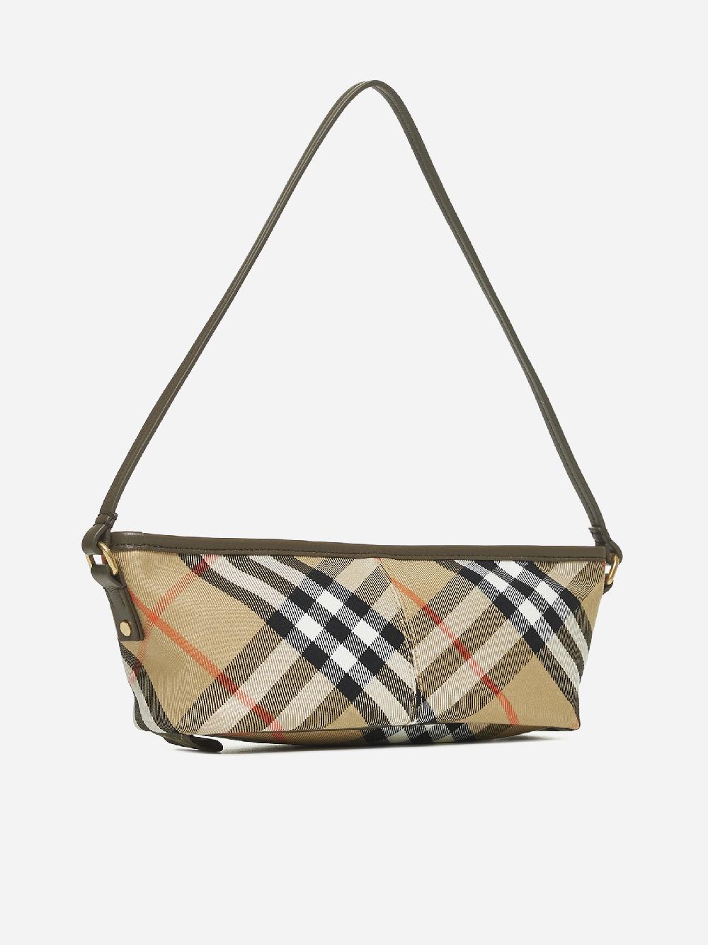 BURBERRY Borsa Baguette in tela check Saldi