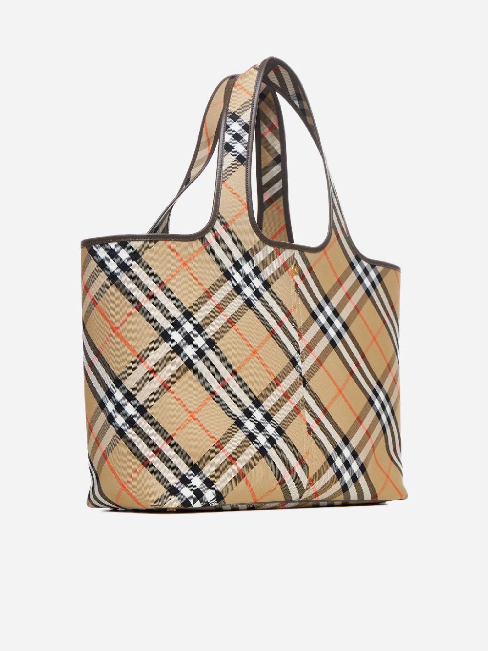 BURBERRY Borsa tote media in tela Check Vendita Economica