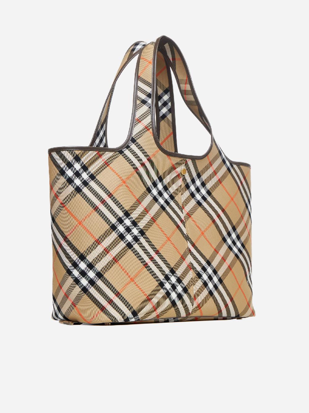 BURBERRY Borsa tote media in tela Check Vendita Economica
