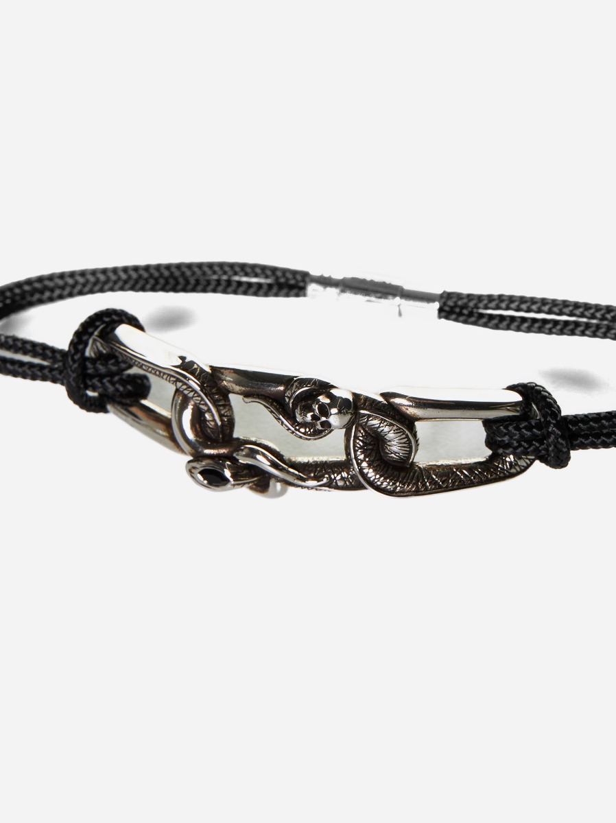 ALEXANDER MCQUEEN Bracciale Snake & Skull in corda Italy