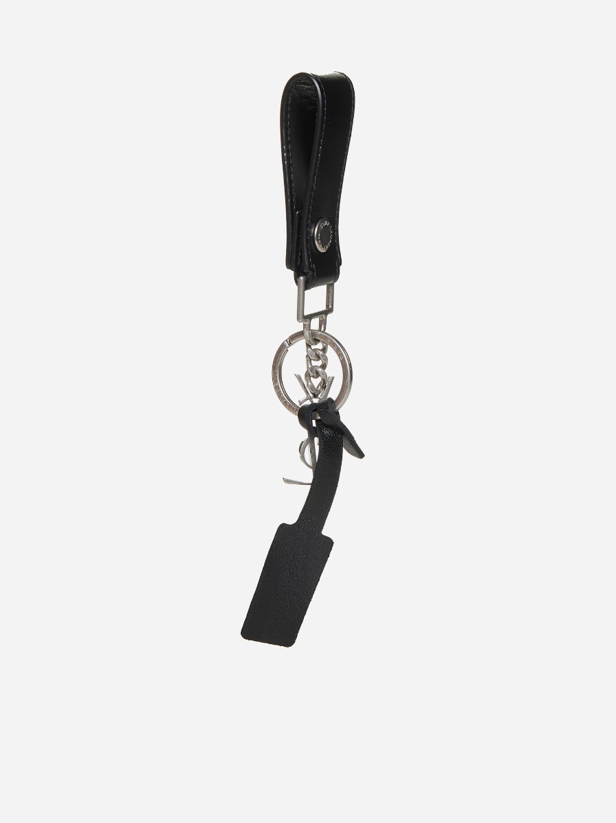SAINT LAURENT Portachiavi in pelle con logo YSL Prezzo Ridotto