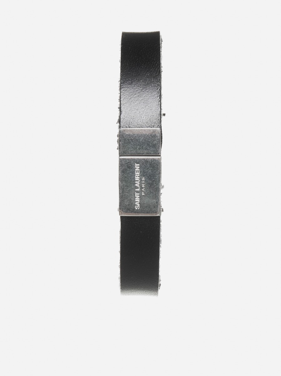 SAINT LAURENT Bracciale Opyum YSL in pelle vegan Presa