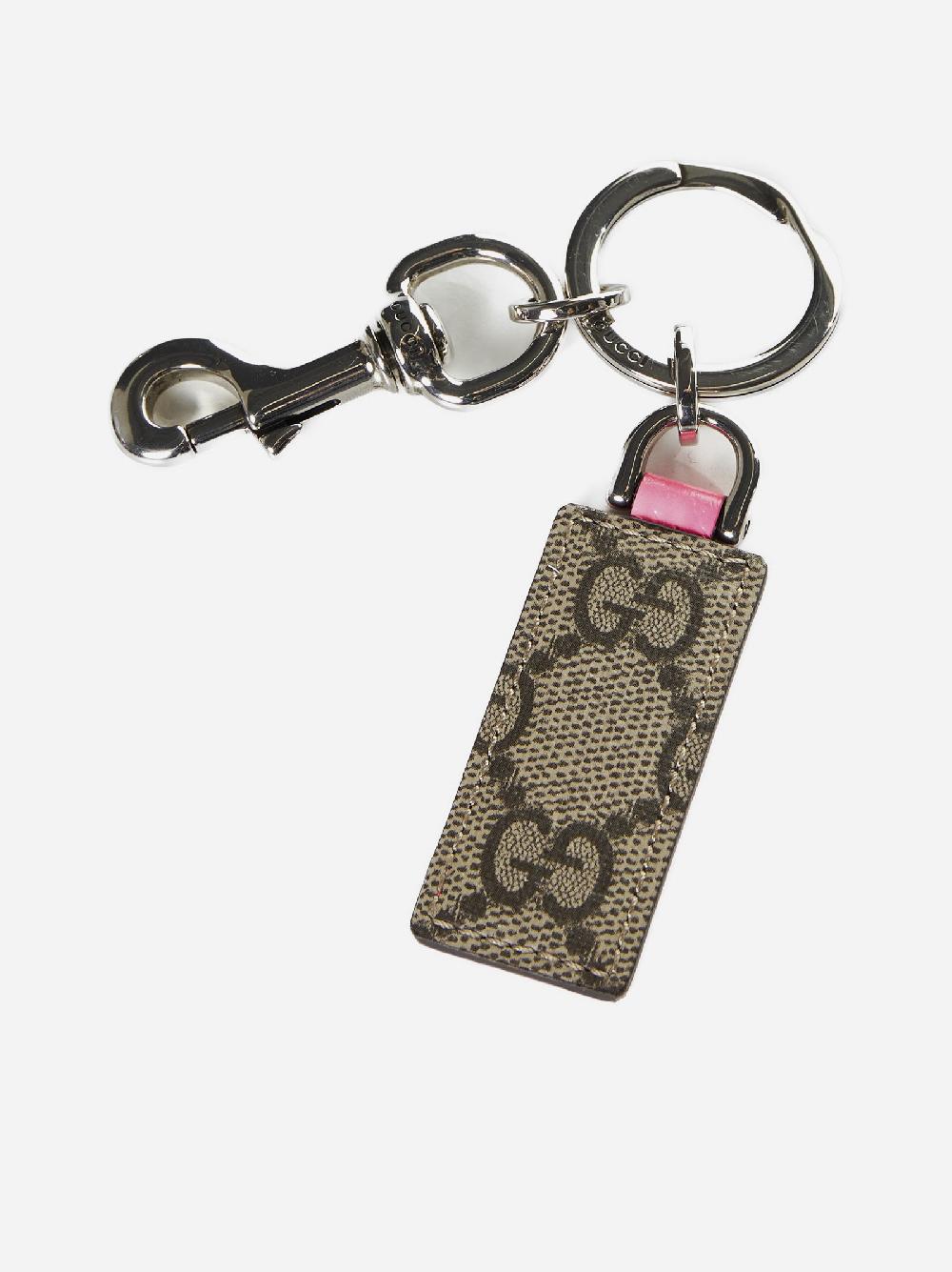 GUCCI Portachiavi in tessuto GG e pelle Online