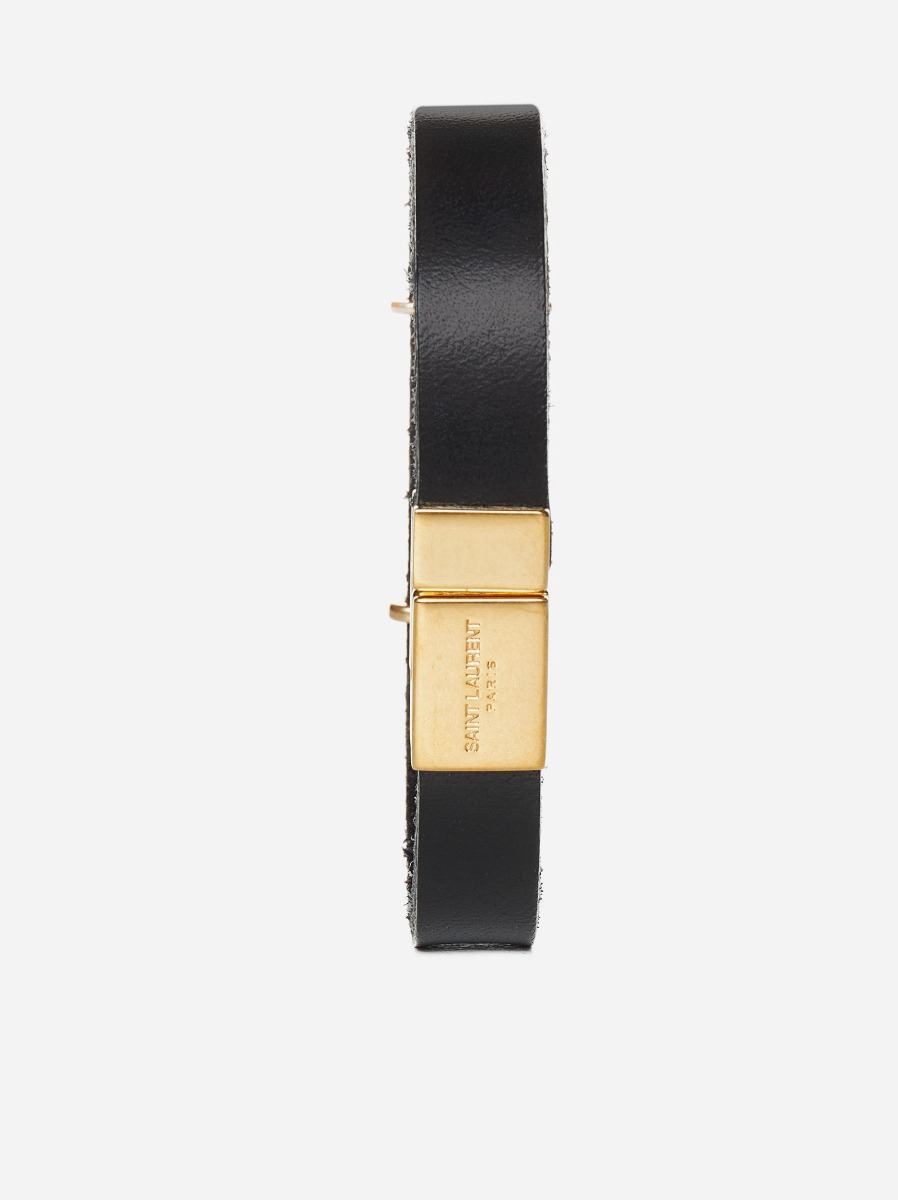SAINT LAURENT Bracciale Opyum YSL in pelle vegan Vendita Economica