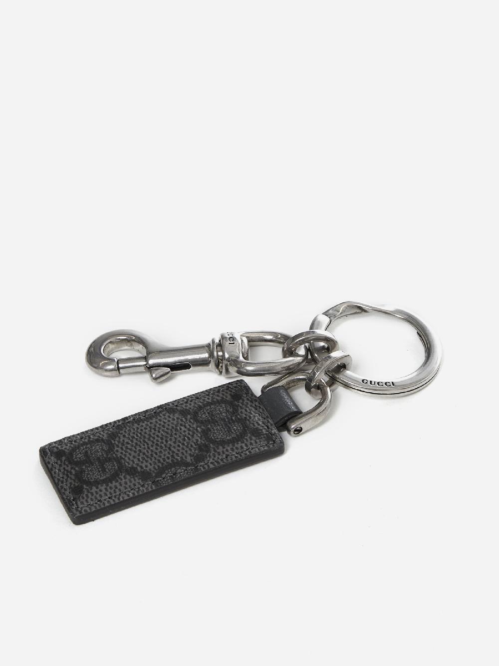 GUCCI Portachiavi in tessuto GG e pelle Saldi Di Fabbrica