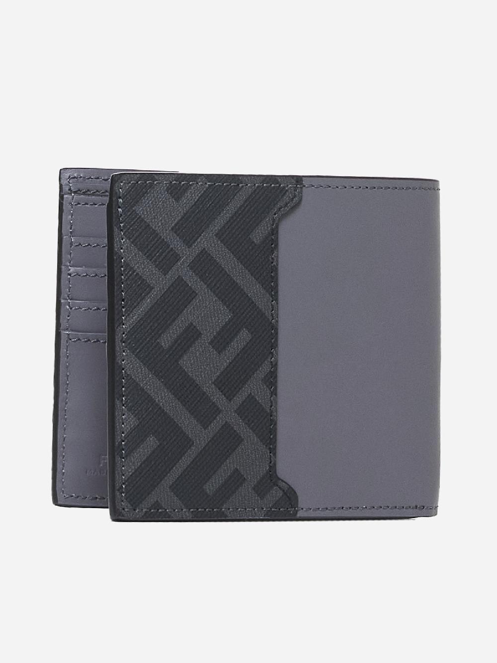 FENDI Portafoglio in pelle con placca-logo In Saldo