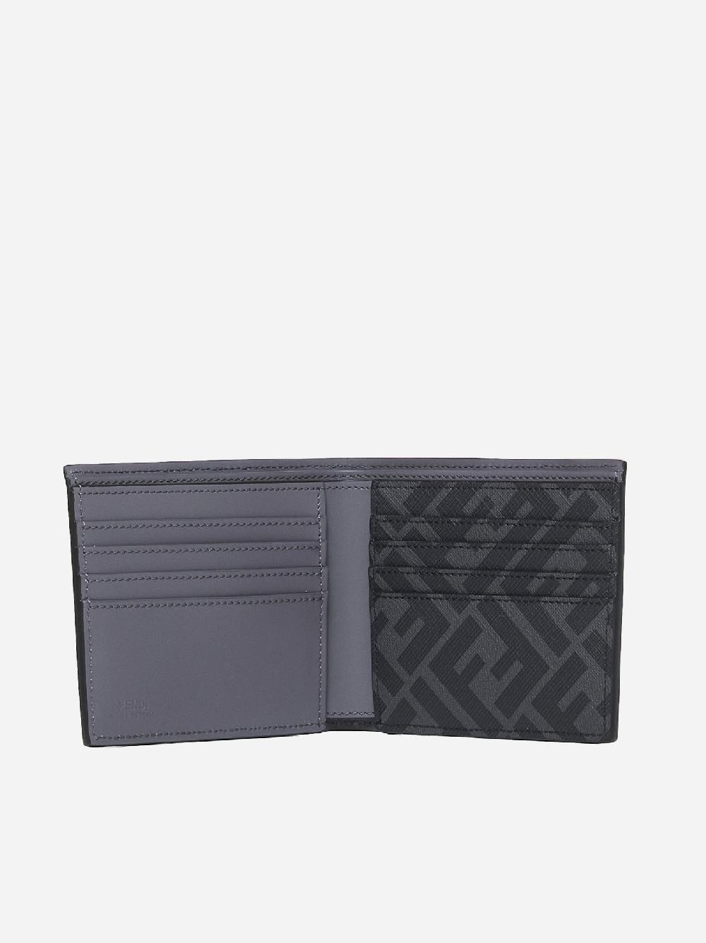 FENDI Portafoglio in pelle con placca-logo In Saldo