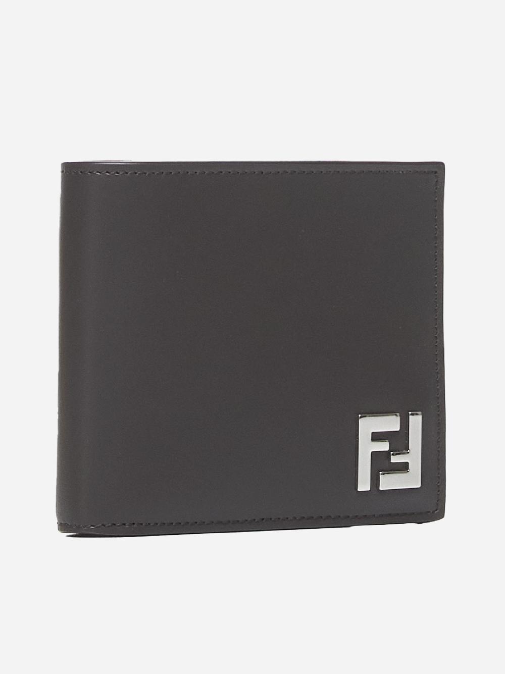 FENDI Portafoglio in pelle con placca-logo Italy